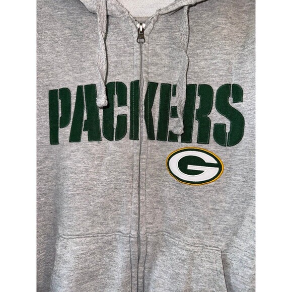 Green Bay Packers full zip gray hoodie medium - Picture 3 of 8